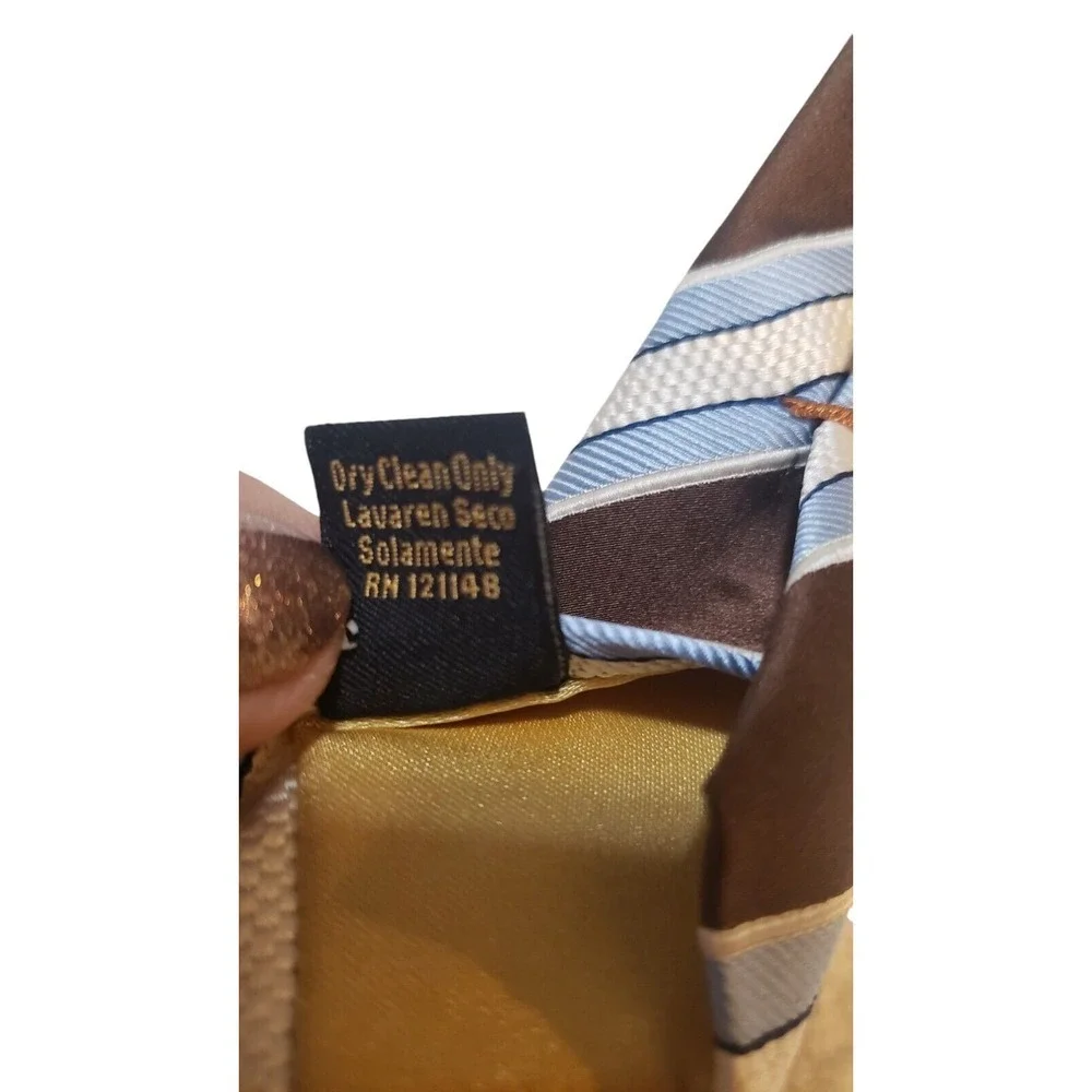 Donald J Trump Signature‎ Collection Brown Blue Diagonal Striped Silk Necktie